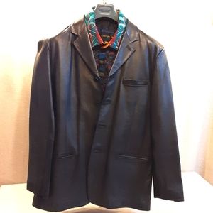 Reaction Kenneth Cole Leather Jacket Blazer XL